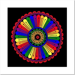 Rainbow Mandala Posters and Art